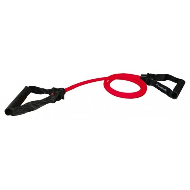 Poza cu Tub elastic fitness cu manere , extensor 1.16 m, Sveltus, rosu