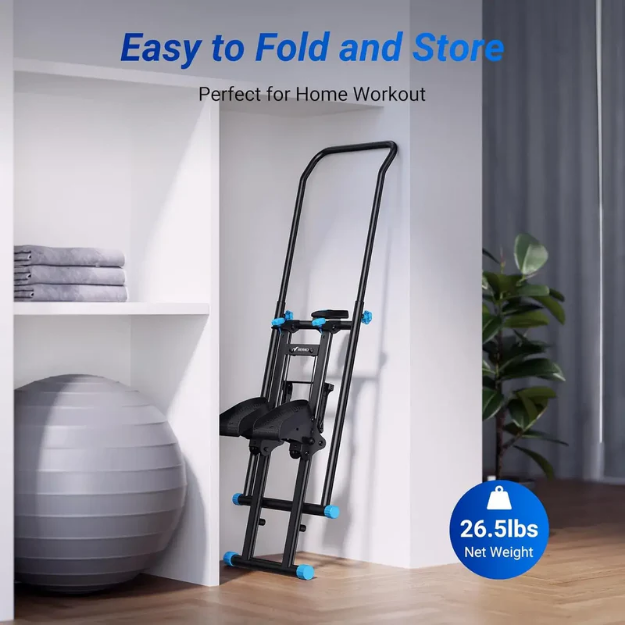 Poza cu Stepper vertical fitness, Merach, alb-gri