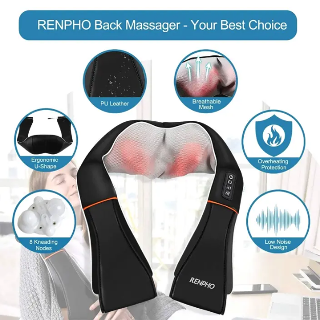 Poza cu Aparat de masaj Shiatsu pentru gât și umeri RENPHO U-Neck 1