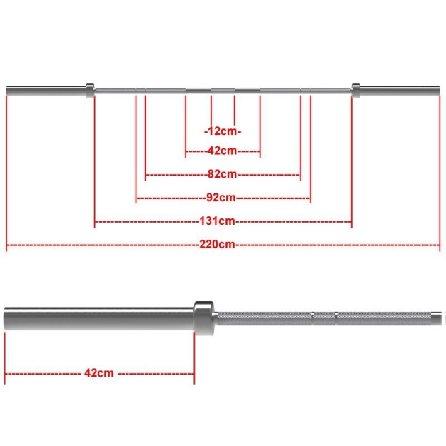Poza cu Bară olimpică ATX® Bulls Bearing Bar MK Weightlifting 