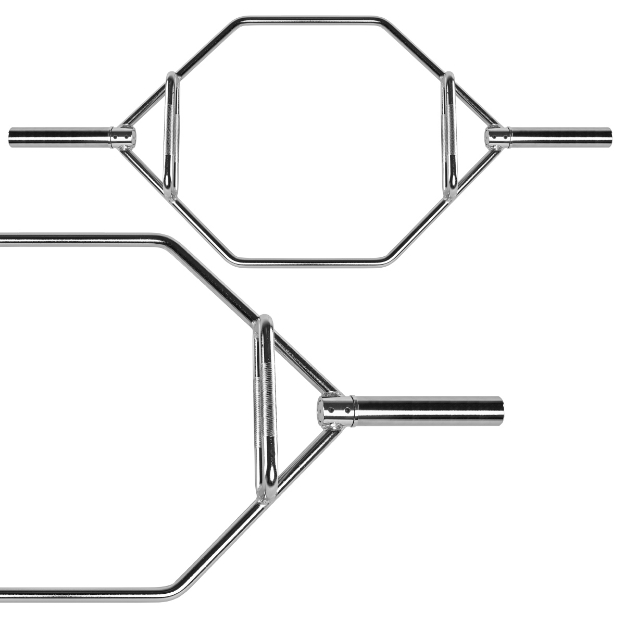 Poza cu Hex Bar cromată pentru antrenament | Bară hexagonală B-Ware Megafitness Shop