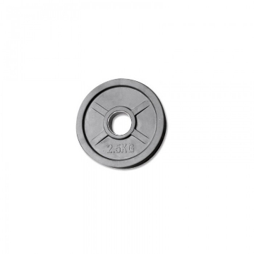 Poza cu Disc de greutati cu prindere din cauciuc - 50 mm - negru - 2,5 kg