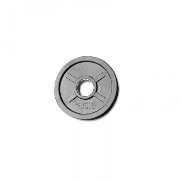 Poza cu Disc de greutati cu prindere din cauciuc - 50 mm - negru - 2,5 kg