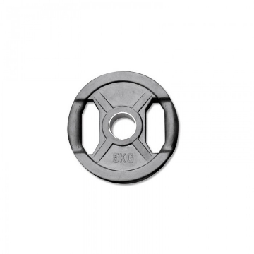 Poza cu Discuri olimpice cauciucate Gripper - 50 mm - negre - 5 kg