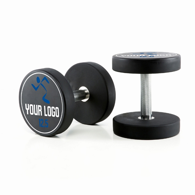 Poza cu Gantere Urethane cu Logo Client - 12,5 kg