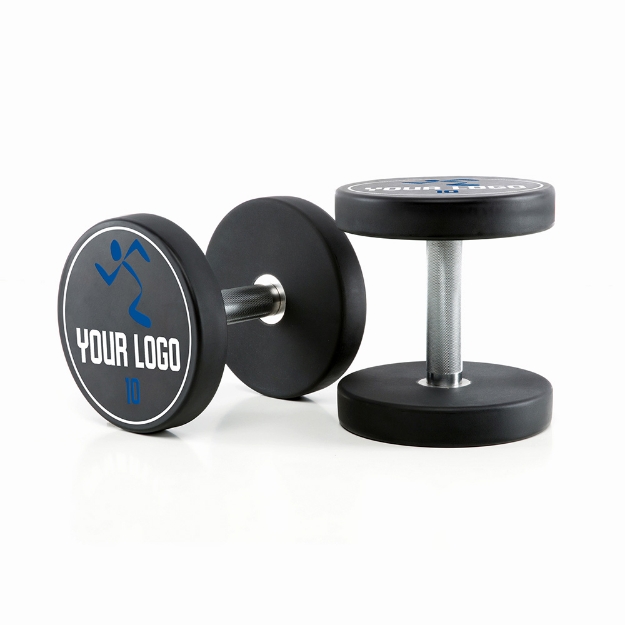 Poza cu Gantere Poliuretan Personalizate cu Logo Client – Set 5-20 kg în Trepte de 2,5 kg