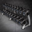 Poza cu Gantere din poliuretan personalizate - Logo client - In trepte de 2,5 kg - Set compact 5 - 50 kg
