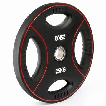 Poza cu Disc de greutati cu 4 prize din poliuretan 50 mm - 25 kg