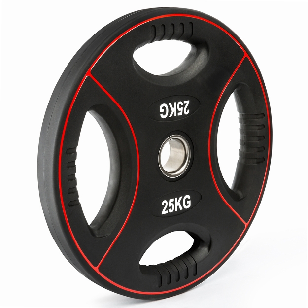 Poza cu Disc de greutati cu 4 prize din poliuretan 50 mm - 25 kg