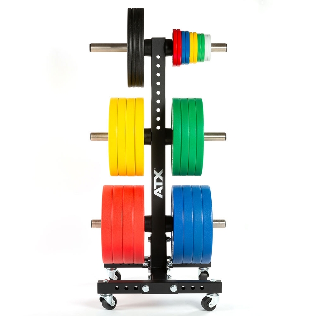 Poza cu ATX rollable Weight Plate Tree pentru discuri Ø 50 mm - Stativ mobil organizator Hantelscheiben ATX-WPT-3-ROL