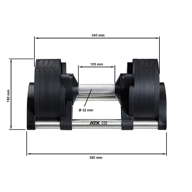 Poza cu Original NÜOBELL® - Gantera compacta cu sistem reglabil 2 - 20 kg (ATX® Edition)