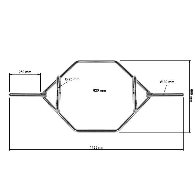Poza cu Bară hexagonală 30 mm cromată - ofertă specială