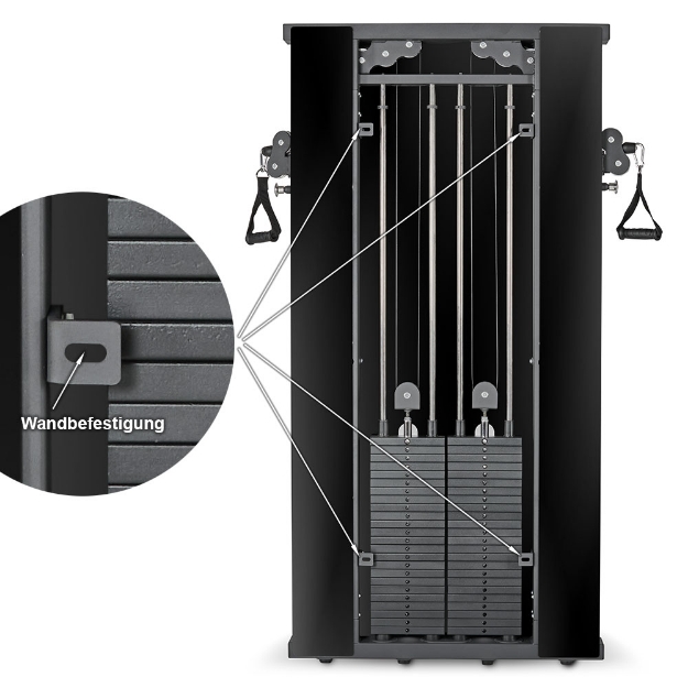 Poza cu ATX Duo-Wandzugstation cu 2 x 60 kg greutăți cu discuri - ATX-WFT-2000