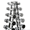 Poza cu Piramida suport gantere cromate compactă pentru sală - R-3001