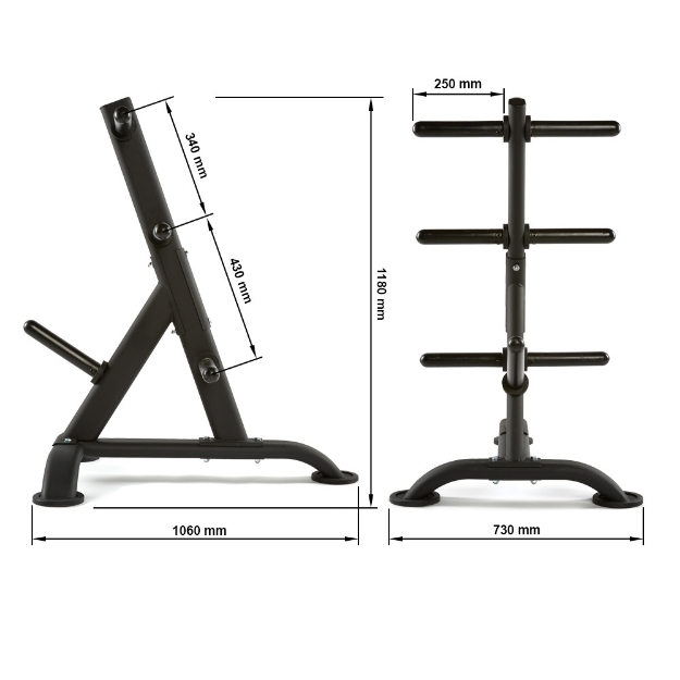 Poza cu Suport pentru discuri de greutati 50 mm - negru - design oval