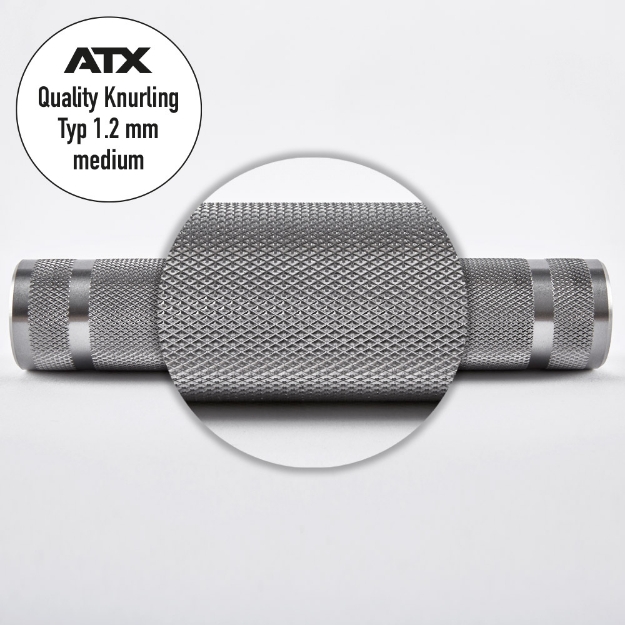 Poza cu ATX XTP Powerlifting Bar Typ 400-433 Bara Powerlifting cu Manșon Lung – Fabricată în Germania