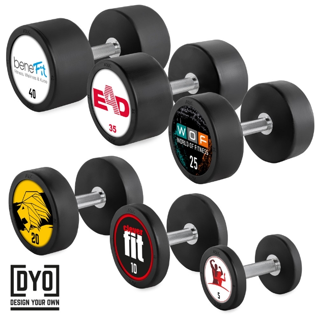 Poza cu Set gantere cauciucate PRO-Style ATX, personalizabil, 5 - 40 kg