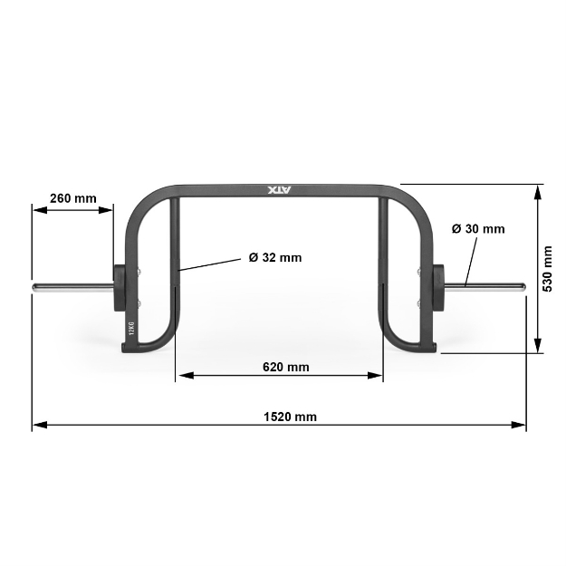 Poza cu ATX® Open Hex Bar Compact - 30 mm