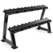 Poza cu Suport pentru gantere 144 cm negru cu tăvițe semicirculare