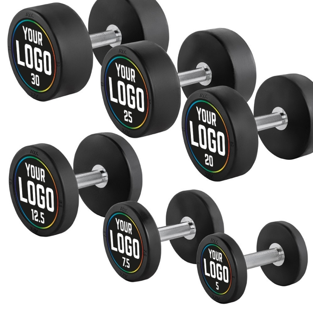 Poza cu Gantera Cauciucata cu Logo Personalizat 17.5 kg