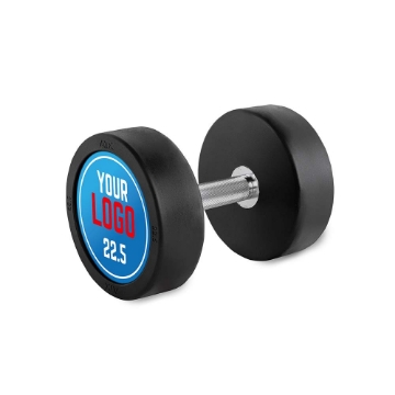 Poza cu Gantera Cauciucată Personalizată cu Logo Client - 22.5 kg