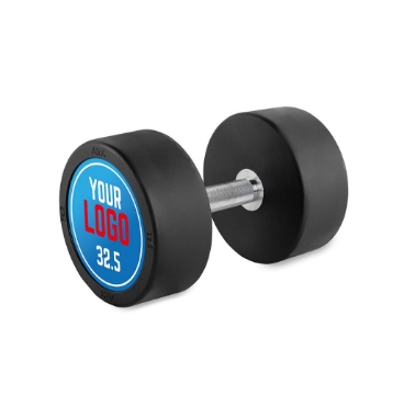Poza cu Gantera din Cauciuc cu Logo Personalizat - 32.5 kg