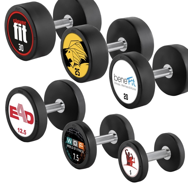 Poza cu Gantera din cauciuc personalizata cu logo client 40 kg