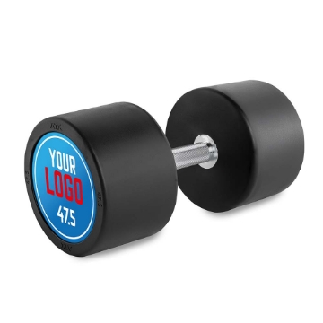 Poza cu Gantera din Cauciuc 47.5 kg cu Logo Client – ATX