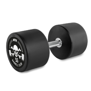 Poza cu Gantera din cauciuc 55 kg cu logo Barbell Club - ATX