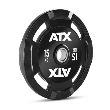 Poza cu Disc greutăți cauciucată cu prindere - 50 mm - ATX Logo - 15 kg