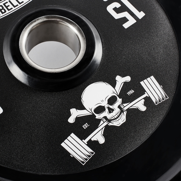 Poza cu Disc de greutate cu prindere din cauciuc - 50 mm - Barbell Club Logo - 10 kg