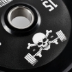 Poza cu Disc pentru gantere din cauciuc cu maner – 50 mm – Barbell Club Logo – 15 kg