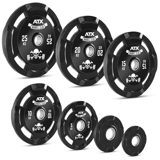 Poza cu Disc Greutate Guma cu Prinderi - 50 mm - Barbell Club Logo - 20 kg