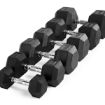 Poza cu Set gantere hexagonale cauciucate 5-40 kg