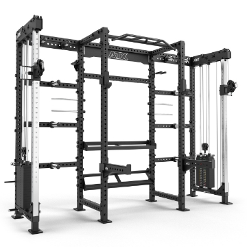Poza cu ATX Cable Cross Rack cu 2 x 90 kg greutăți și multiple accesorii - Rack profesional pentru sală