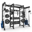 Poza cu ATX Cable Cross Rack cu 2 x 90 kg greutăți și multiple accesorii - Rack profesional pentru sală
